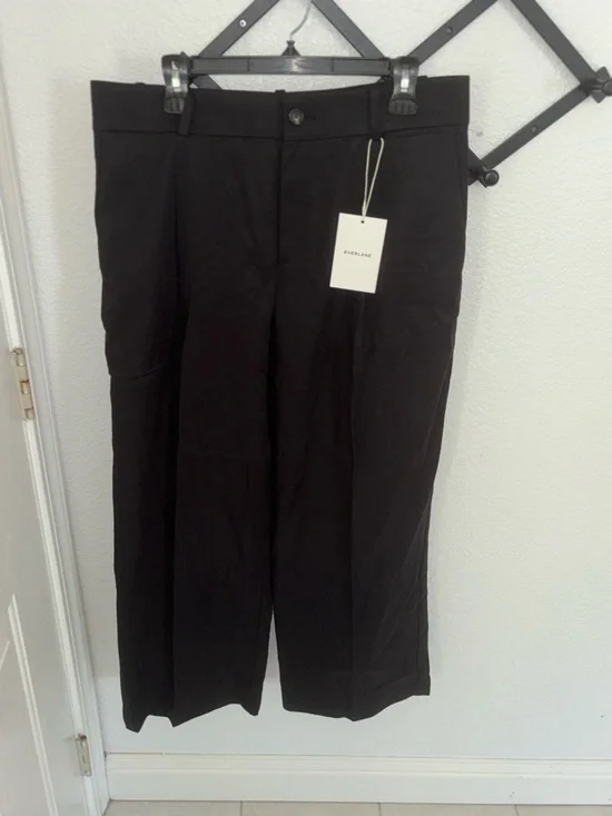 Everlane Wide-Leg Trouser Black Buttersmooth High Rise NWT Size 12 - Picture 6 of 9